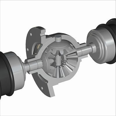 Automobile Differential Gearbox 3D model_3