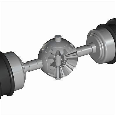 Automobile Differential Gearbox 3D model_4