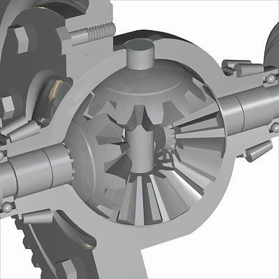 Automobile Differential Gearbox 3D model_6