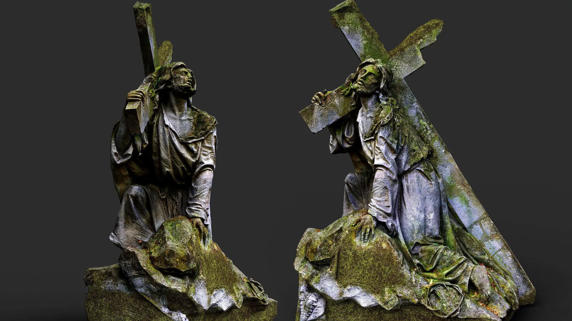 monument midages stone mossy tomb ruins PBR photogrammetry Low-poly 3D model