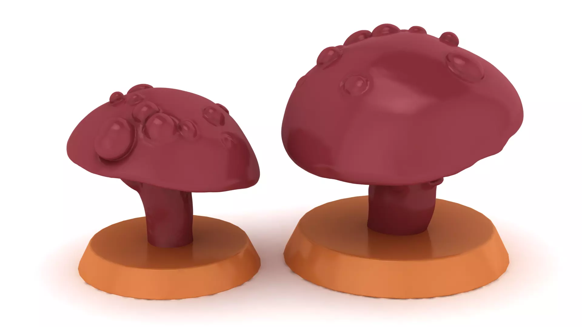Stylized Toadstool Mushroom Figurines 3D print model