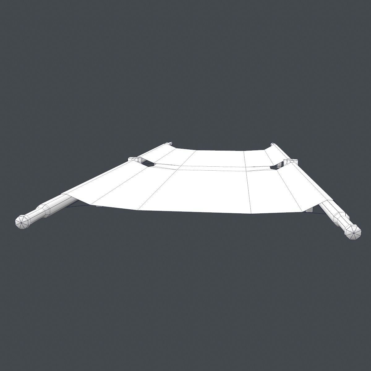 Military Medical Stretcher Low Poly Low-poly 3D model_3