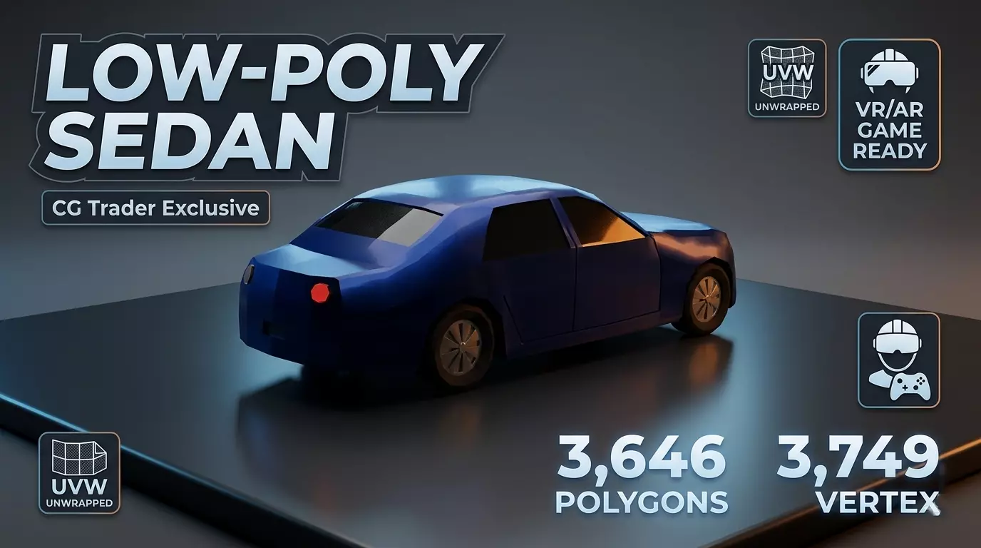 Low Poly SUV Vehicle Game-Ready FBX OBJ Low-poly 3D model
