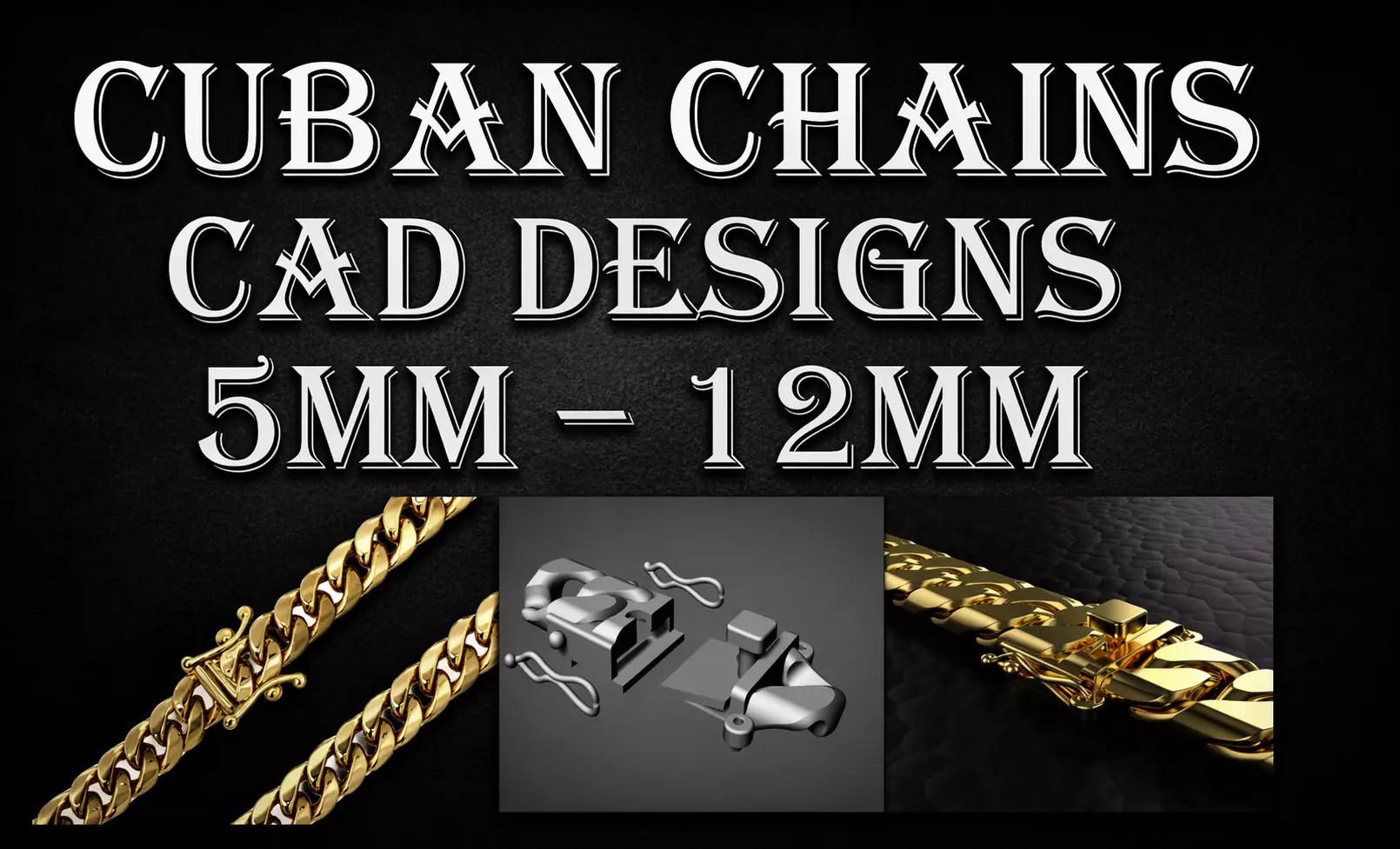 Chains Cuban Chains Cuban Bracelets Mens Jewelry 3D print model