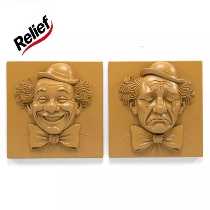 Clown paintings - Relief 3D print model