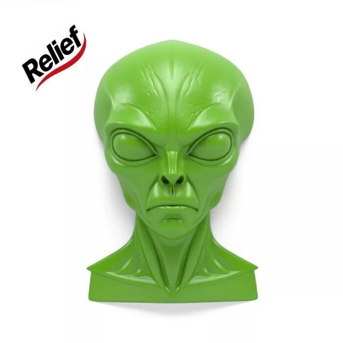 Wall Alien - Relief 3D print model