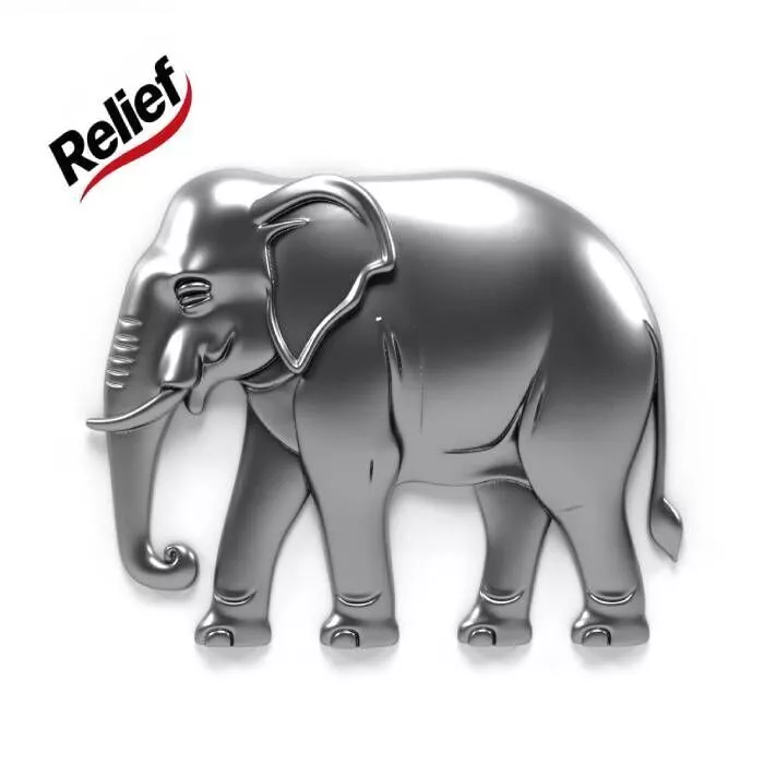 Wall Elephant - Relief 3D print model