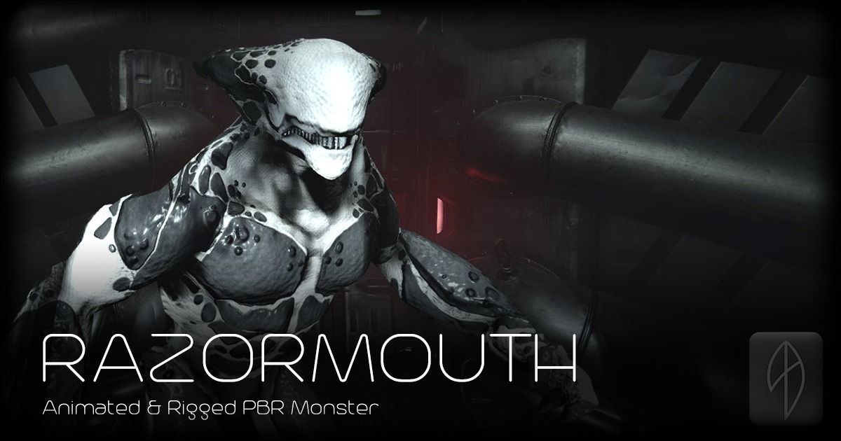 Razormouth - Animated Low Poly PBR Monster Low-poly 3D model_0