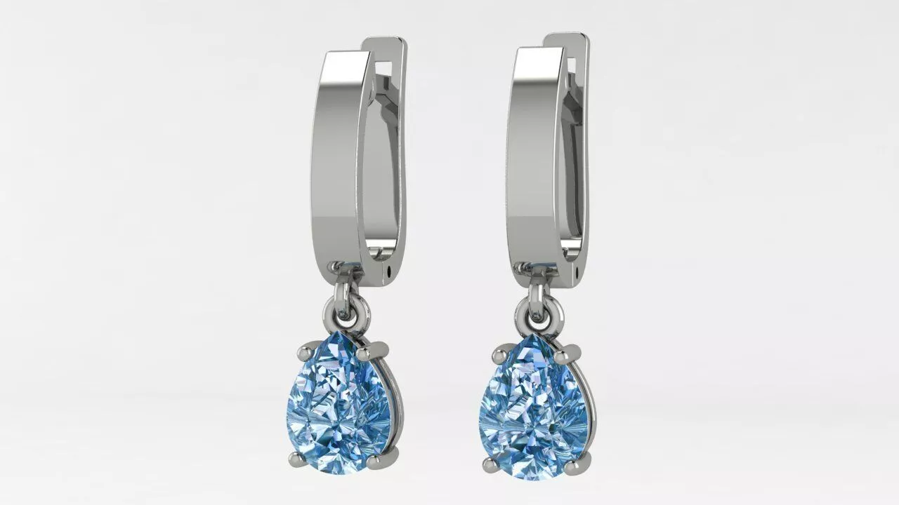 Diamond Hoops Earrings 3D print model