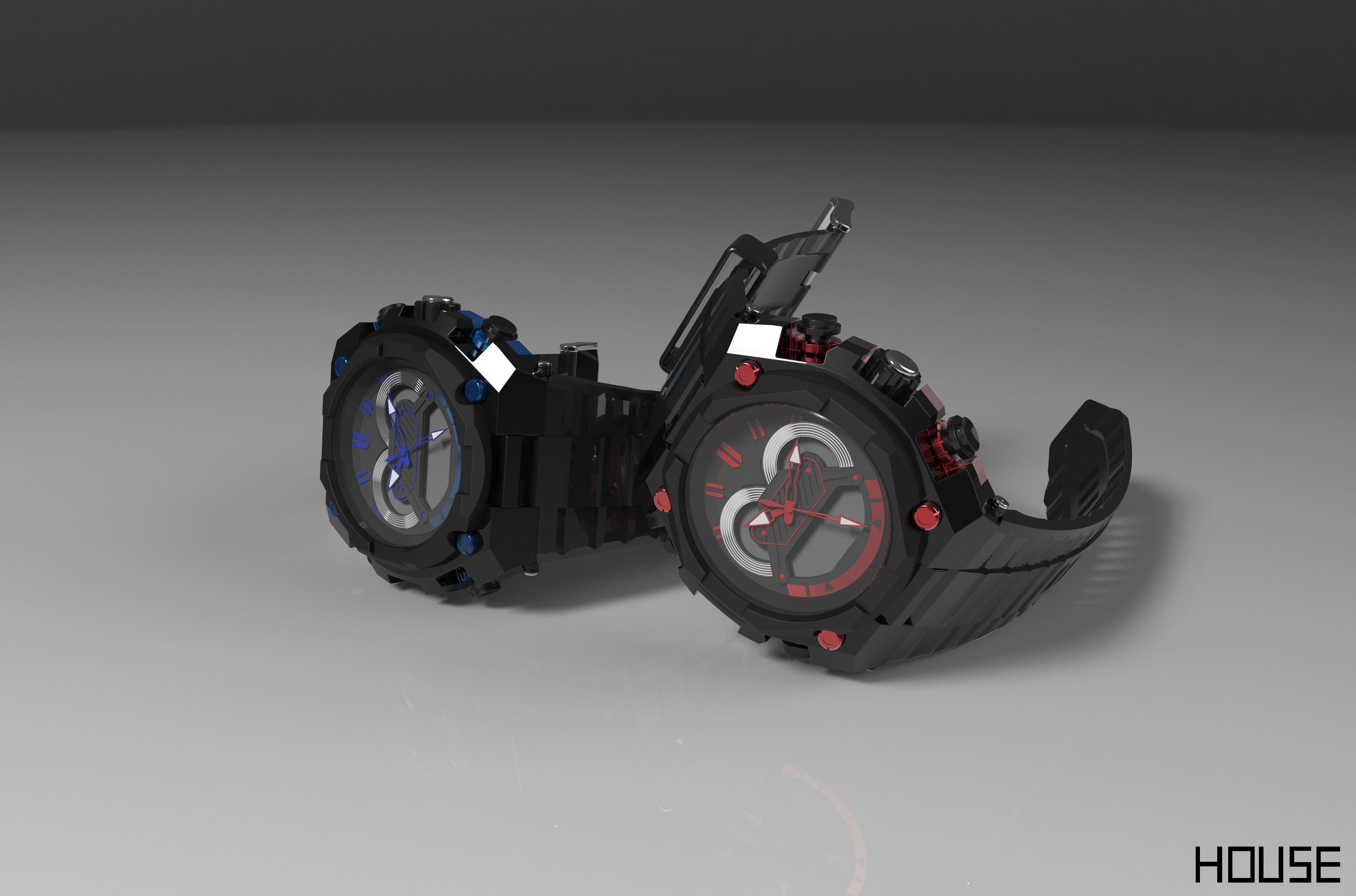 watch two watches 3D model_0