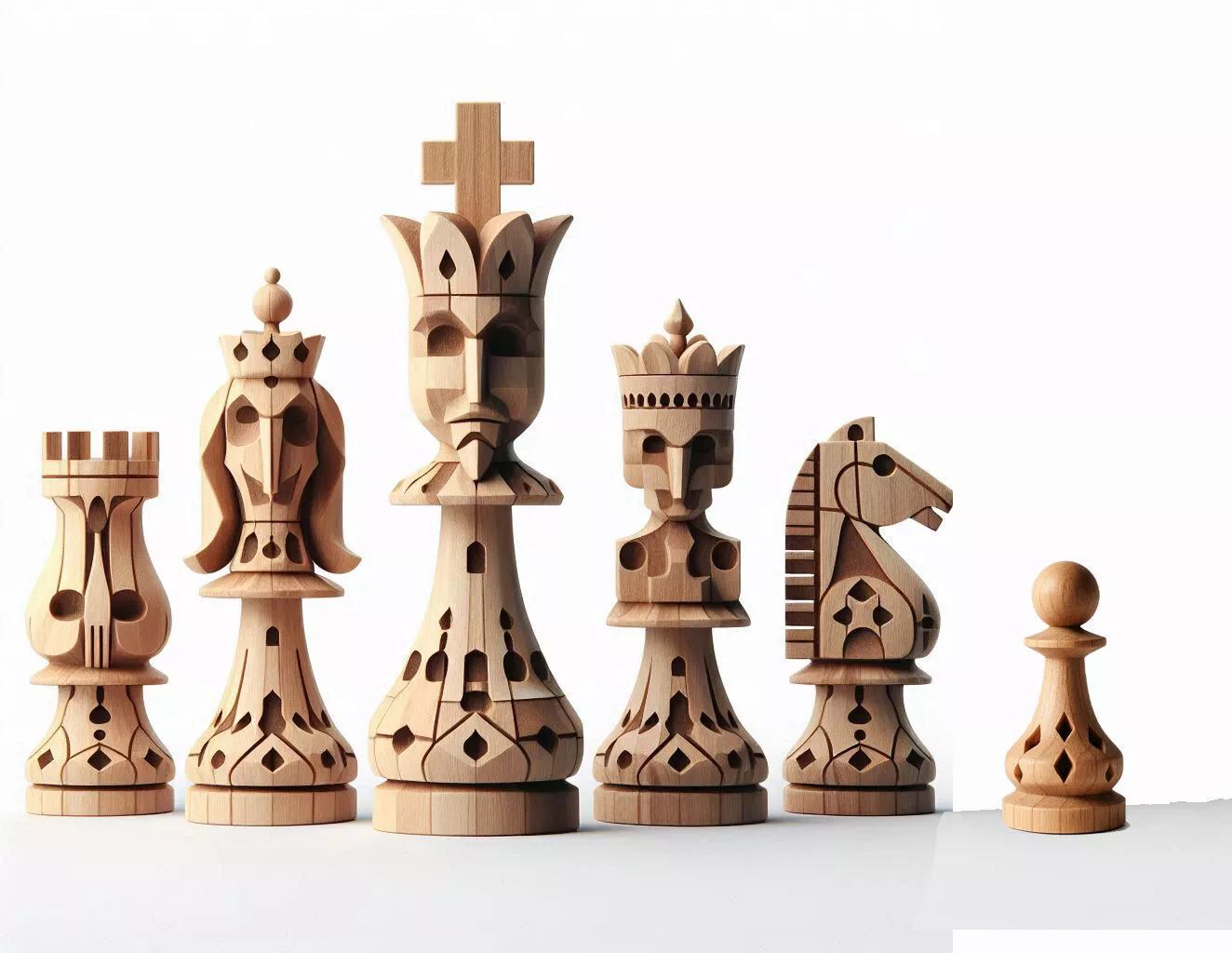 Ornate Character Chess Pieces 3D print model