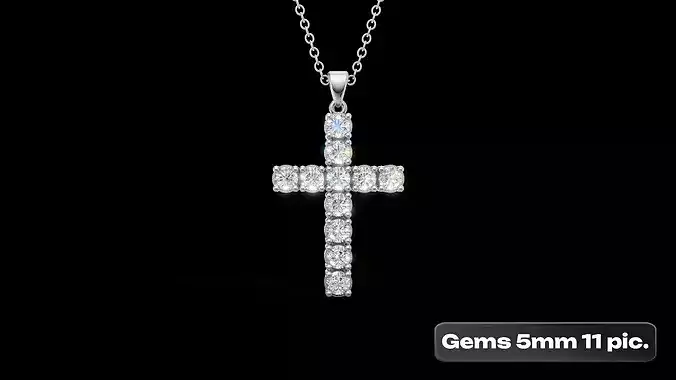Diamond Cross Pendant 5mm 11 pices