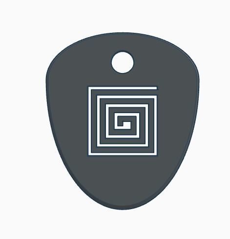 GUITAR PICK LABYRINTH 1mm Free 3D print model
