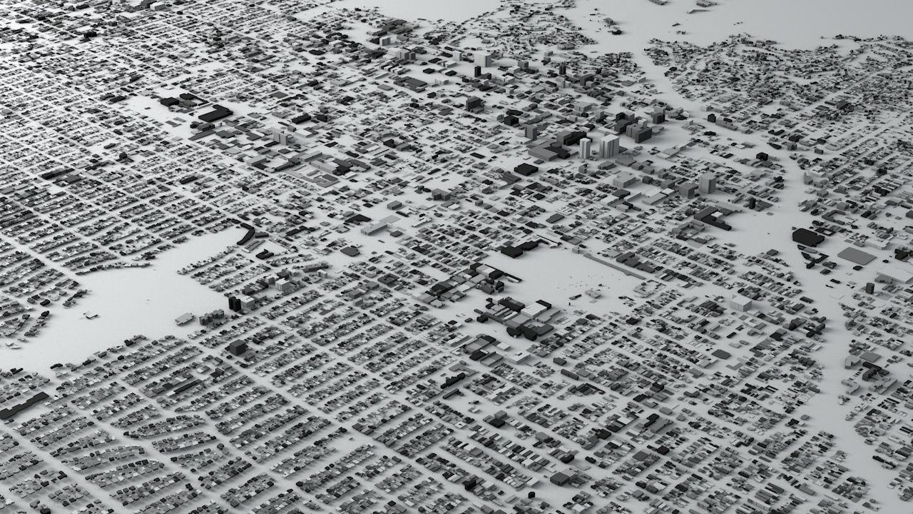 Hollywood in LA Streets and Buildings 3D model_3