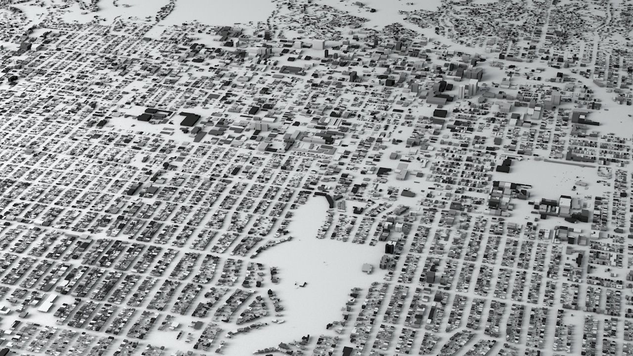 Hollywood in LA Streets and Buildings 3D model_2