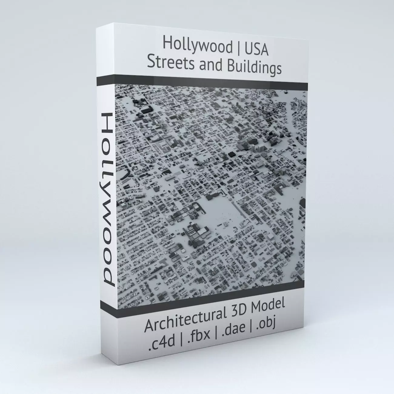 Hollywood in LA Streets and Buildings 3D model_0