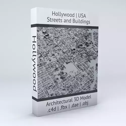 Hollywood in LA Streets and Buildings 3D model Hollywood in LA Streets and Buildings 3D model