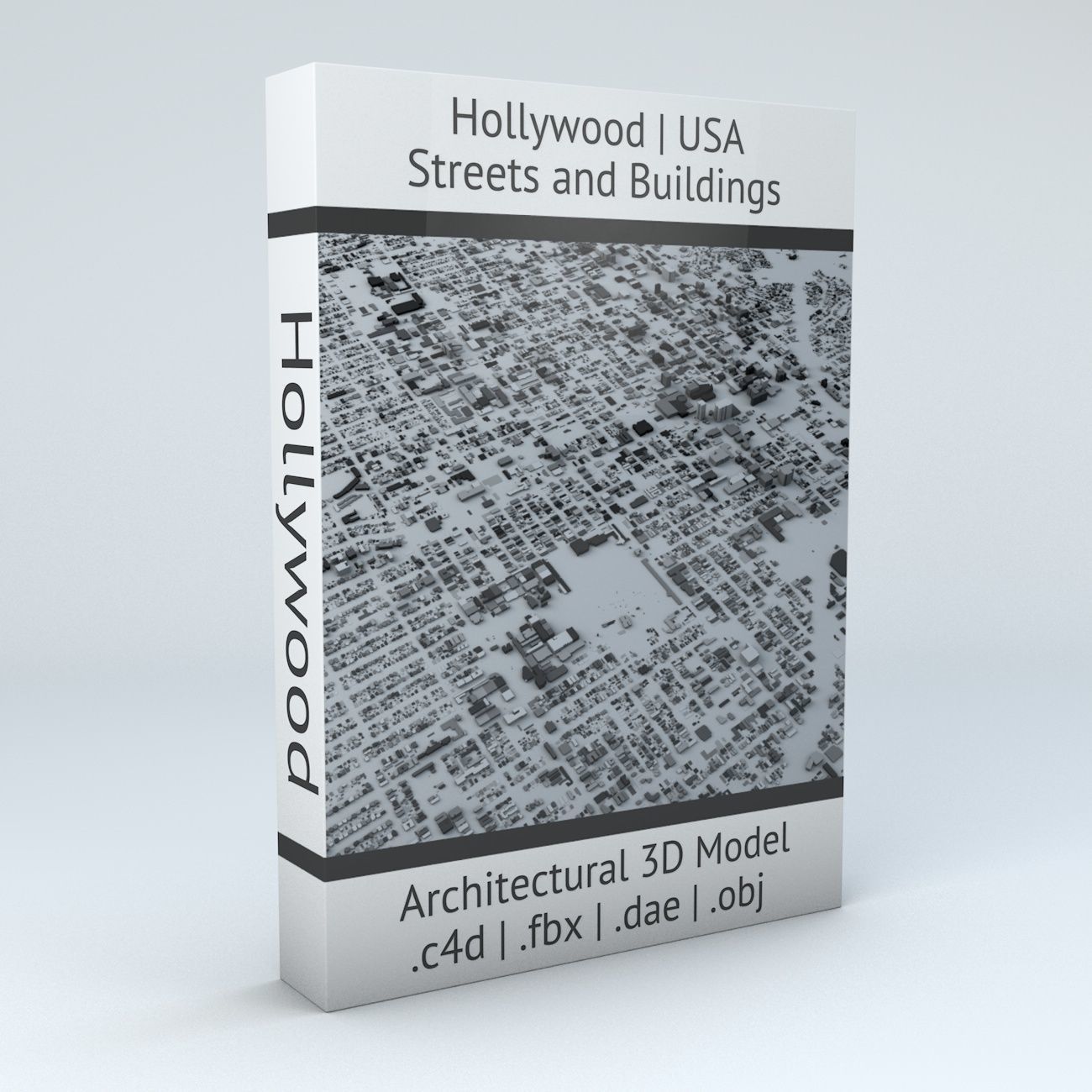 Hollywood in LA Streets and Buildings 3D model_8