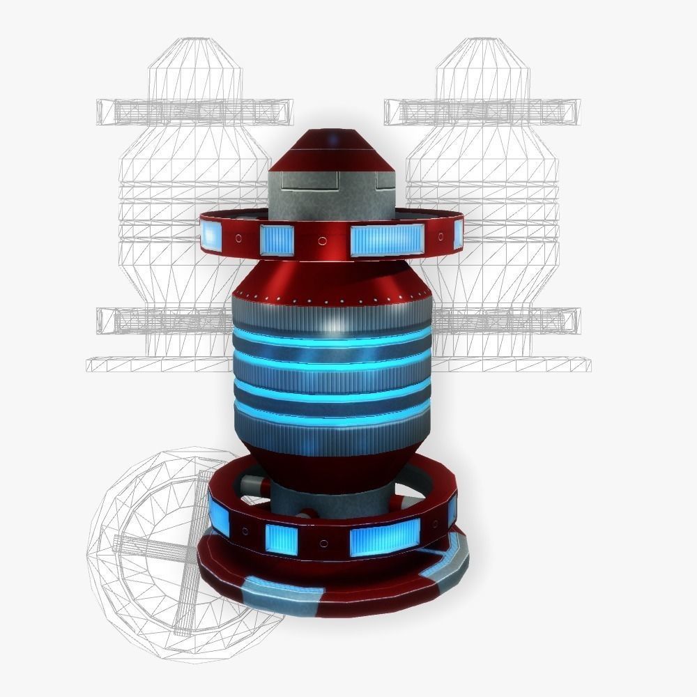 Force field generator 04 sci-fi Low-poly 3D model_0