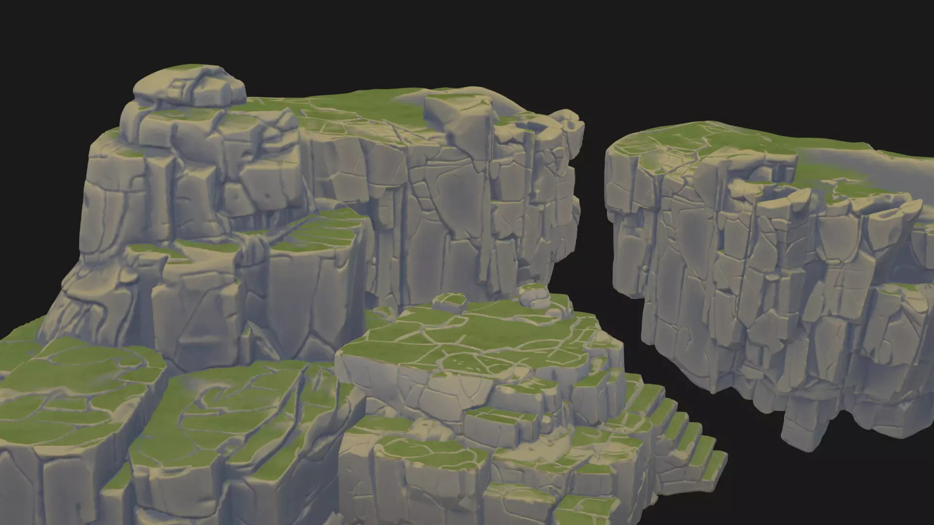 Styized Cliff Rocks Stylized Cliffs 3D model | CGTrader