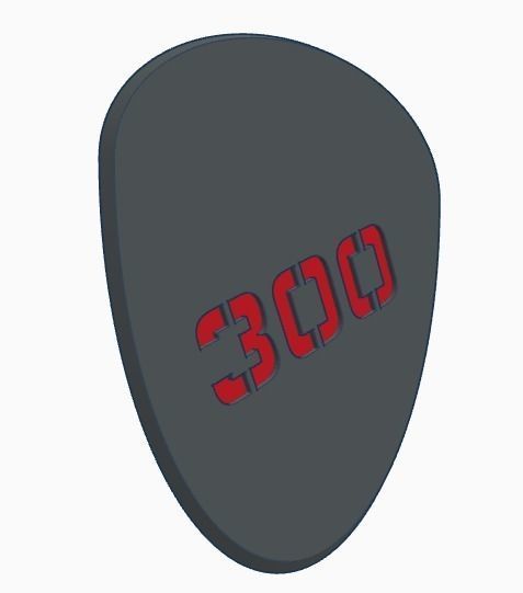 GUITAR PICK 300 1mm 3D print model_1