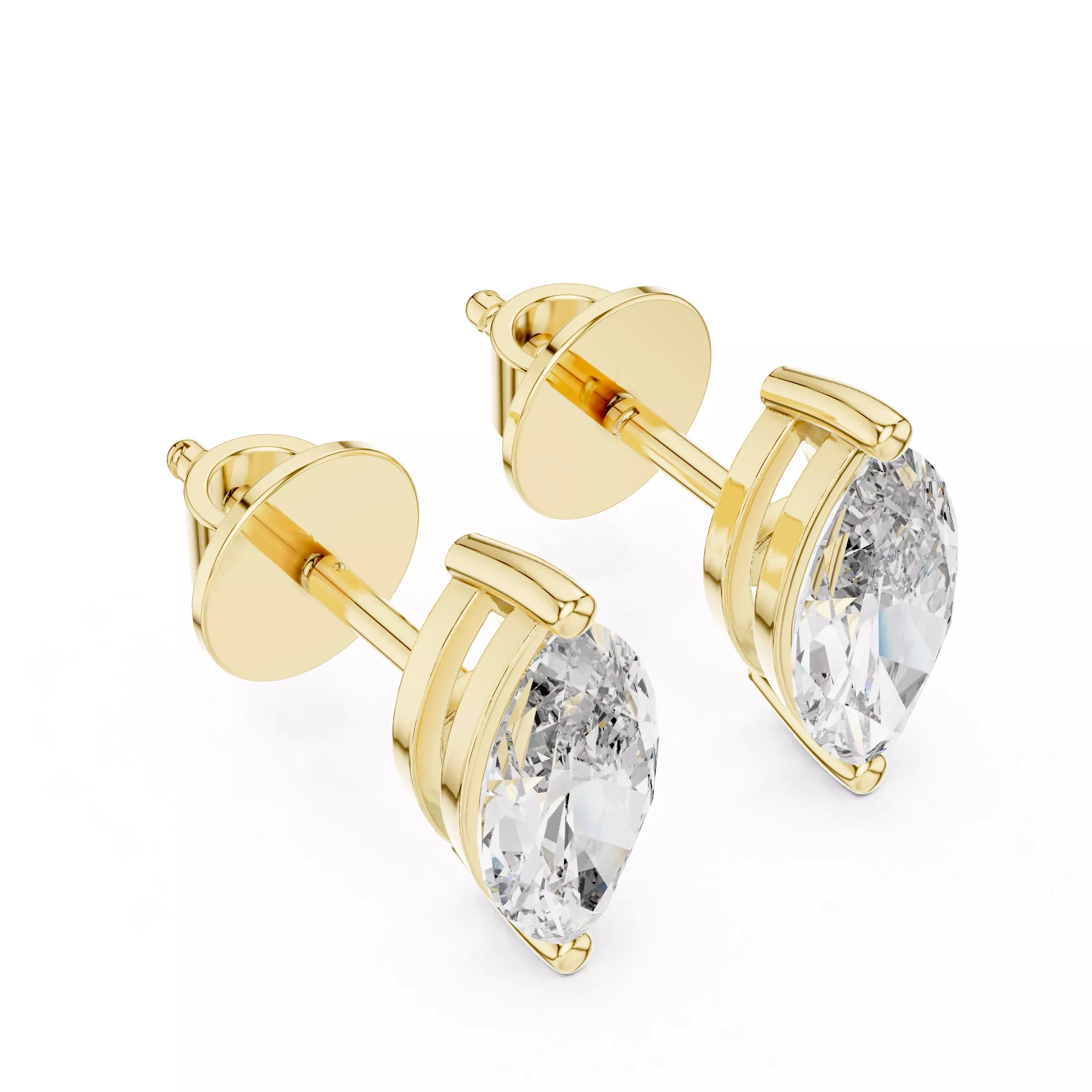 Marquise stone earring 3D print model