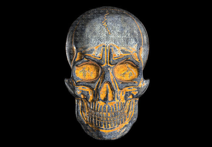The bas-relief of anatomically correct skulls 3D print model