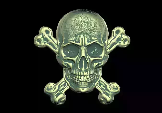 The bas-relief of anatomically correct skulls with the bones 3D print model