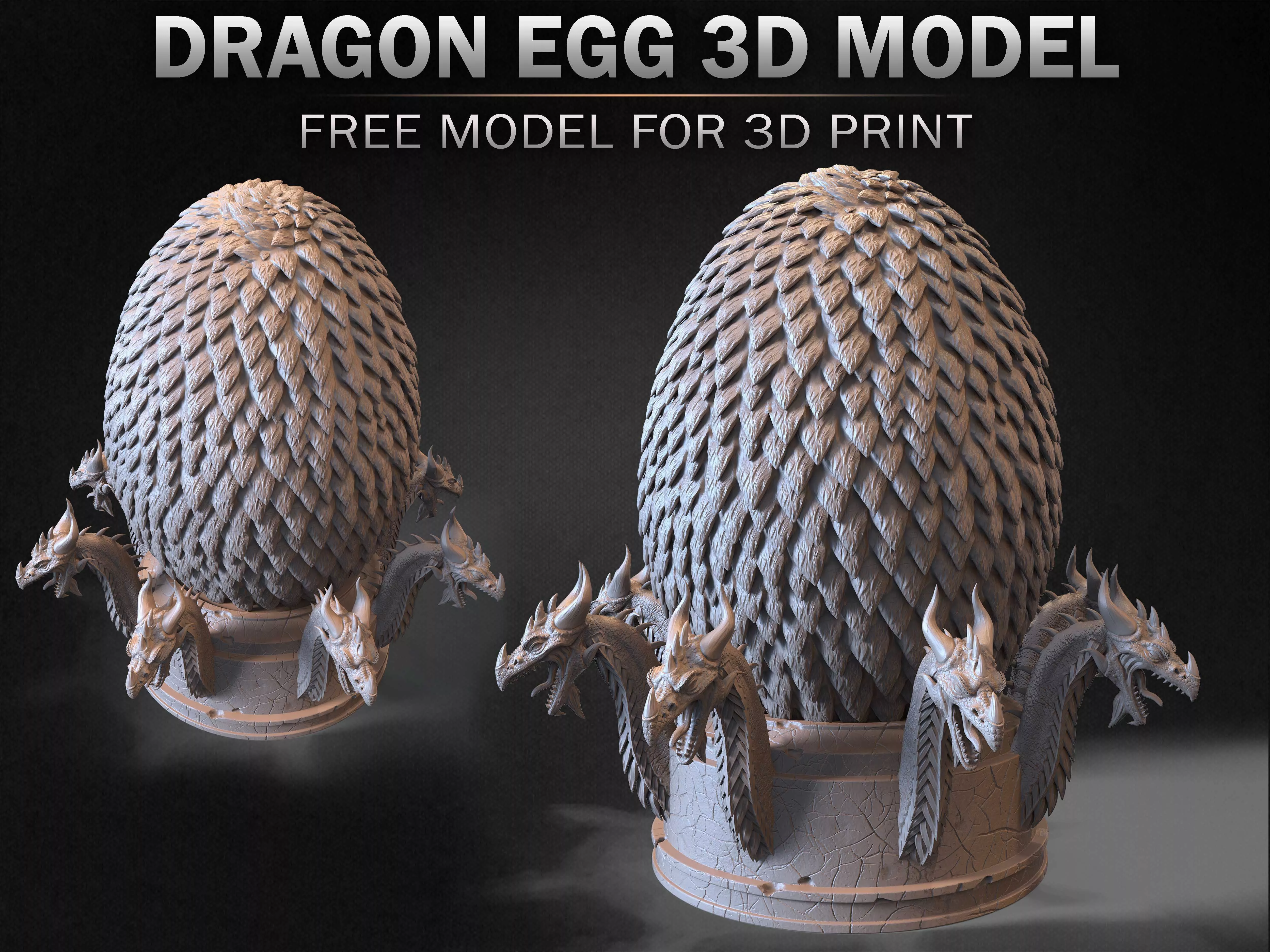 Dragon Egg 3D Model Free 3D print model