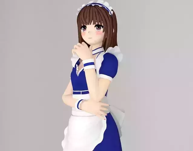 Nanako anime girl pose 1 3D model