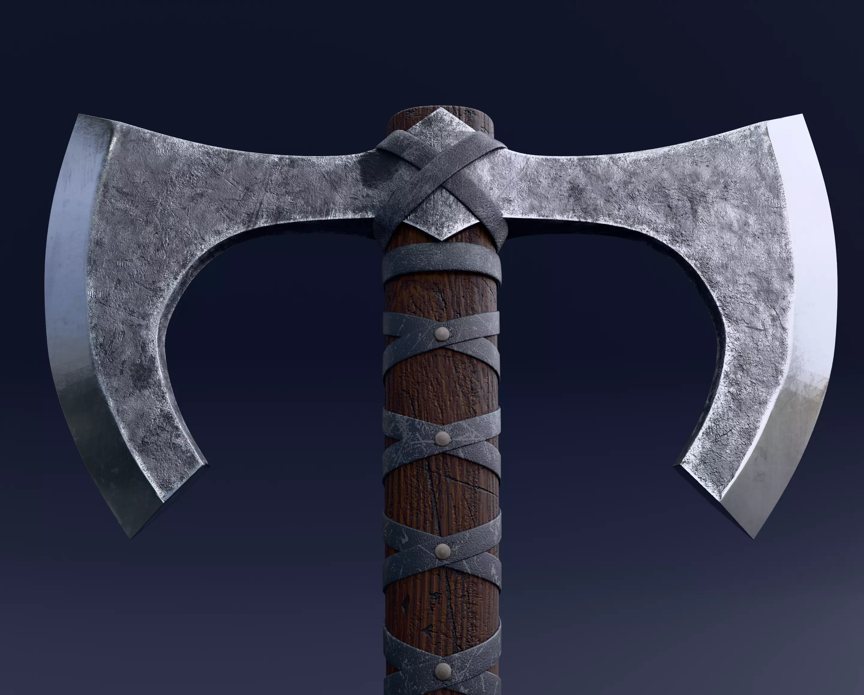 Viking Double-Edged Axe - Havamal 3D model