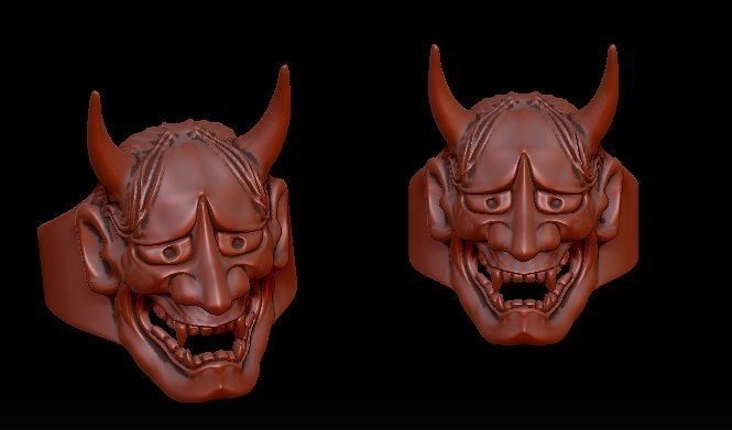 oni mask hannya 3D print model_2
