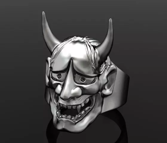 oni mask hannya 3D print model_0