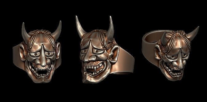 oni mask hannya 3D print model_1