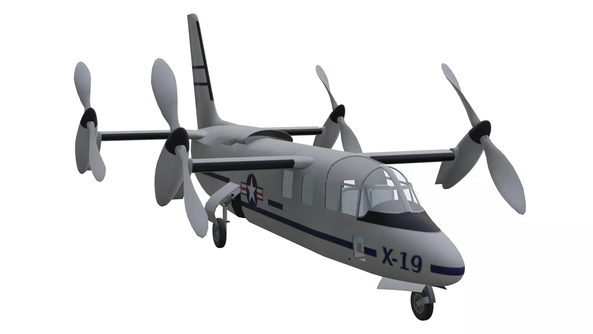 Curtiss-Wright X-19 Low-poly 3D model