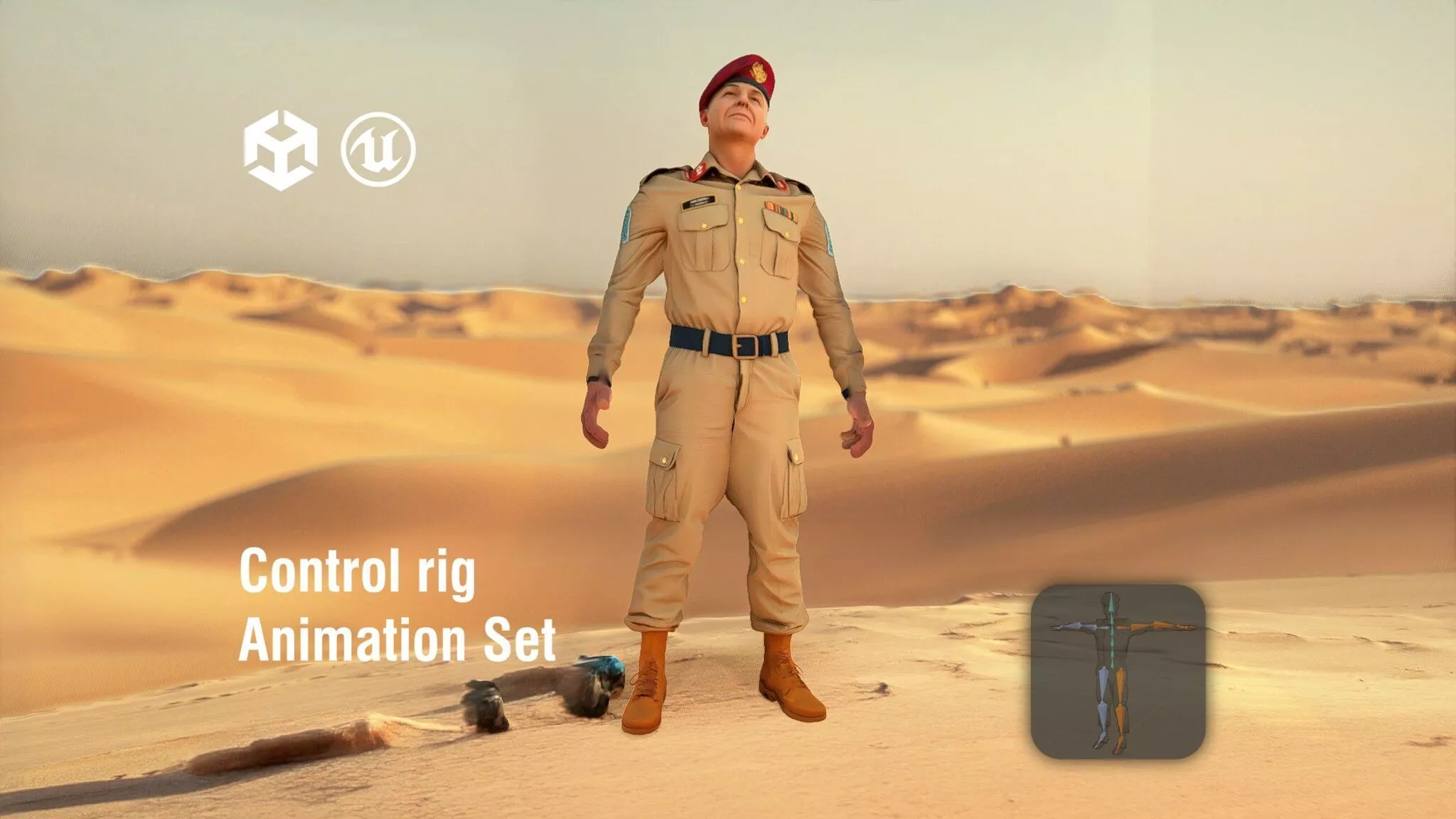 Bahraini Major Formal Desert Uniform Low-poly 3D model