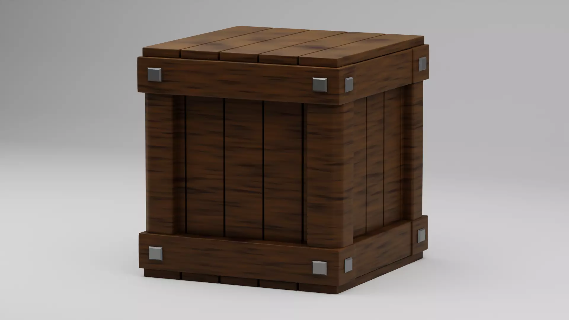 Low Poly Wooden Crate 3D model