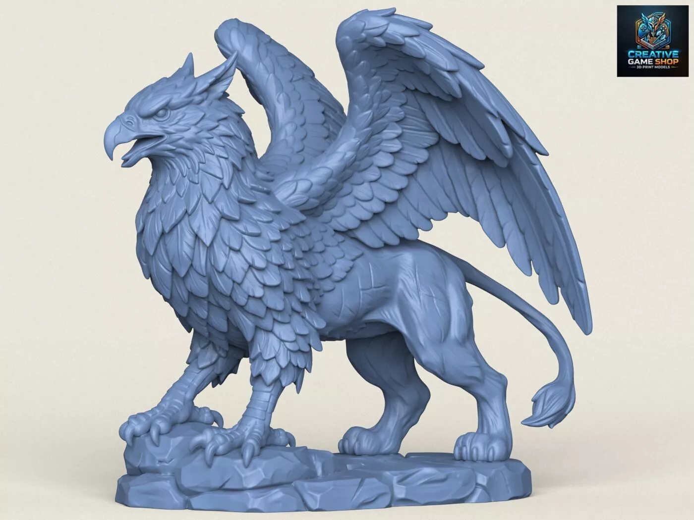 Fantasy Beautiful Griffin Sculpture 3D print model