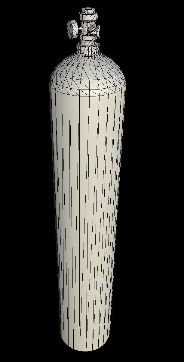 Oxygen Tank Low-poly 3D model_5