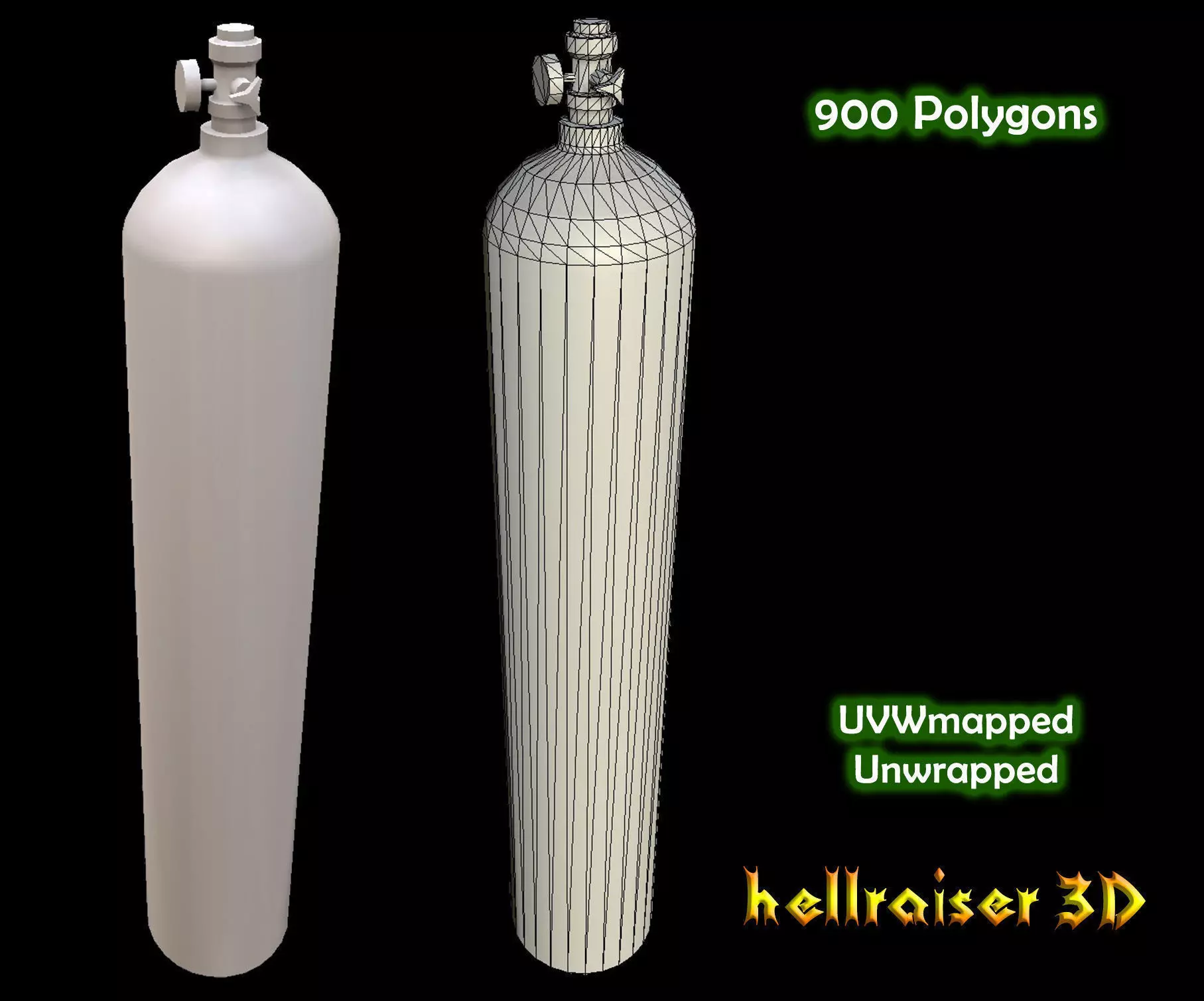Oxygen Tank Low-poly 3D model_0