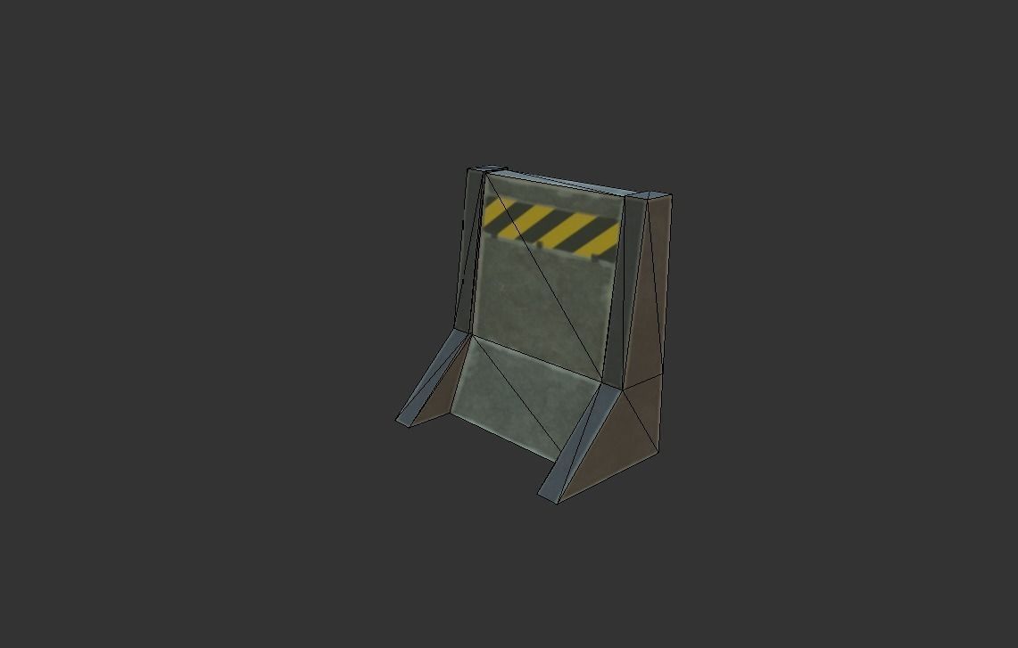 RockBlock LowPoly barrier Free low-poly 3D model_3