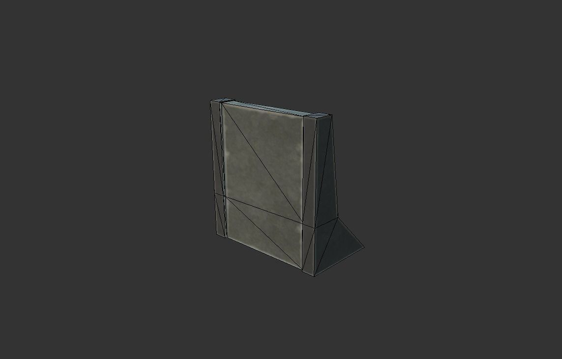 RockBlock LowPoly barrier Free low-poly 3D model_2