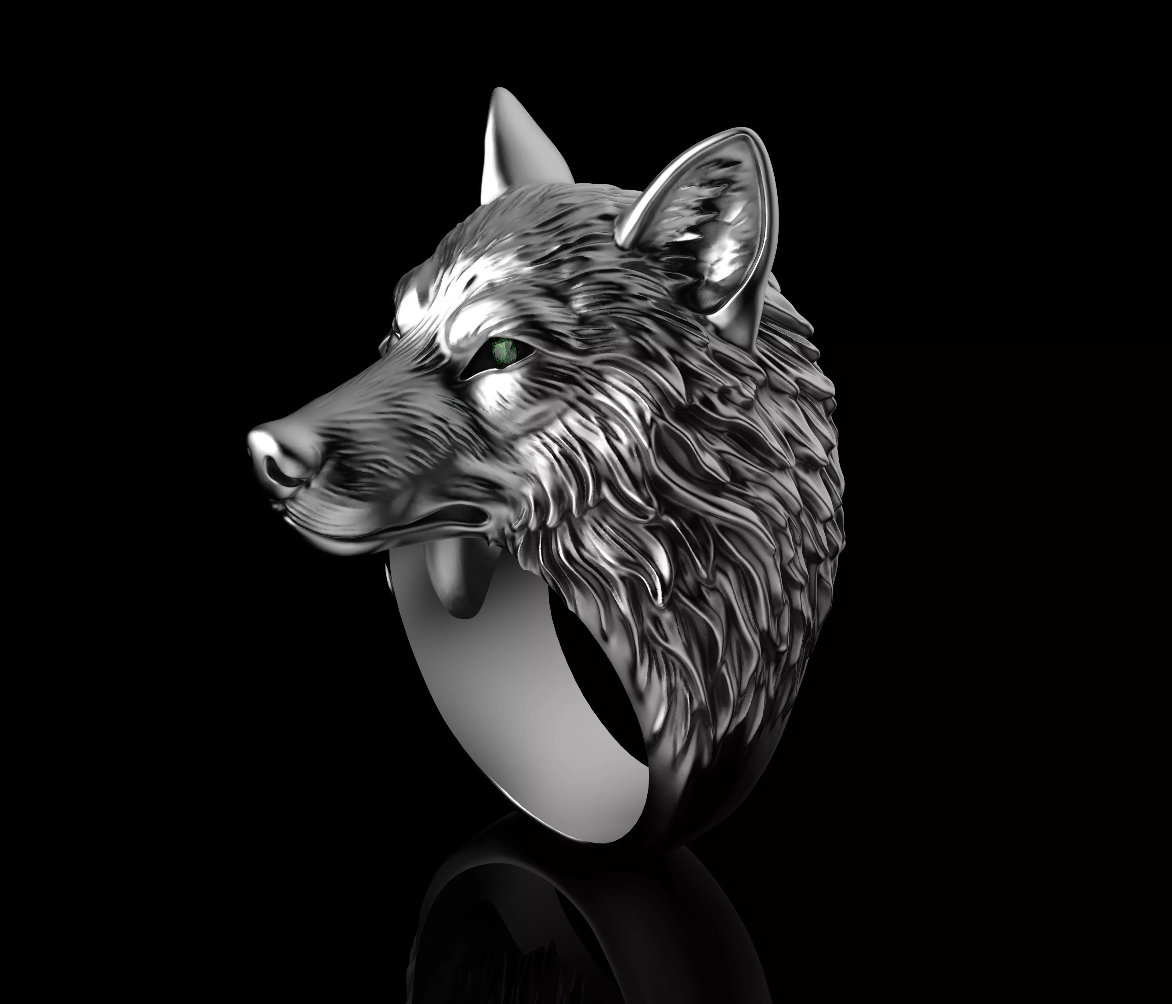 Elegant Golden Wolf Ring 3dm STL Model N1713 3D print model