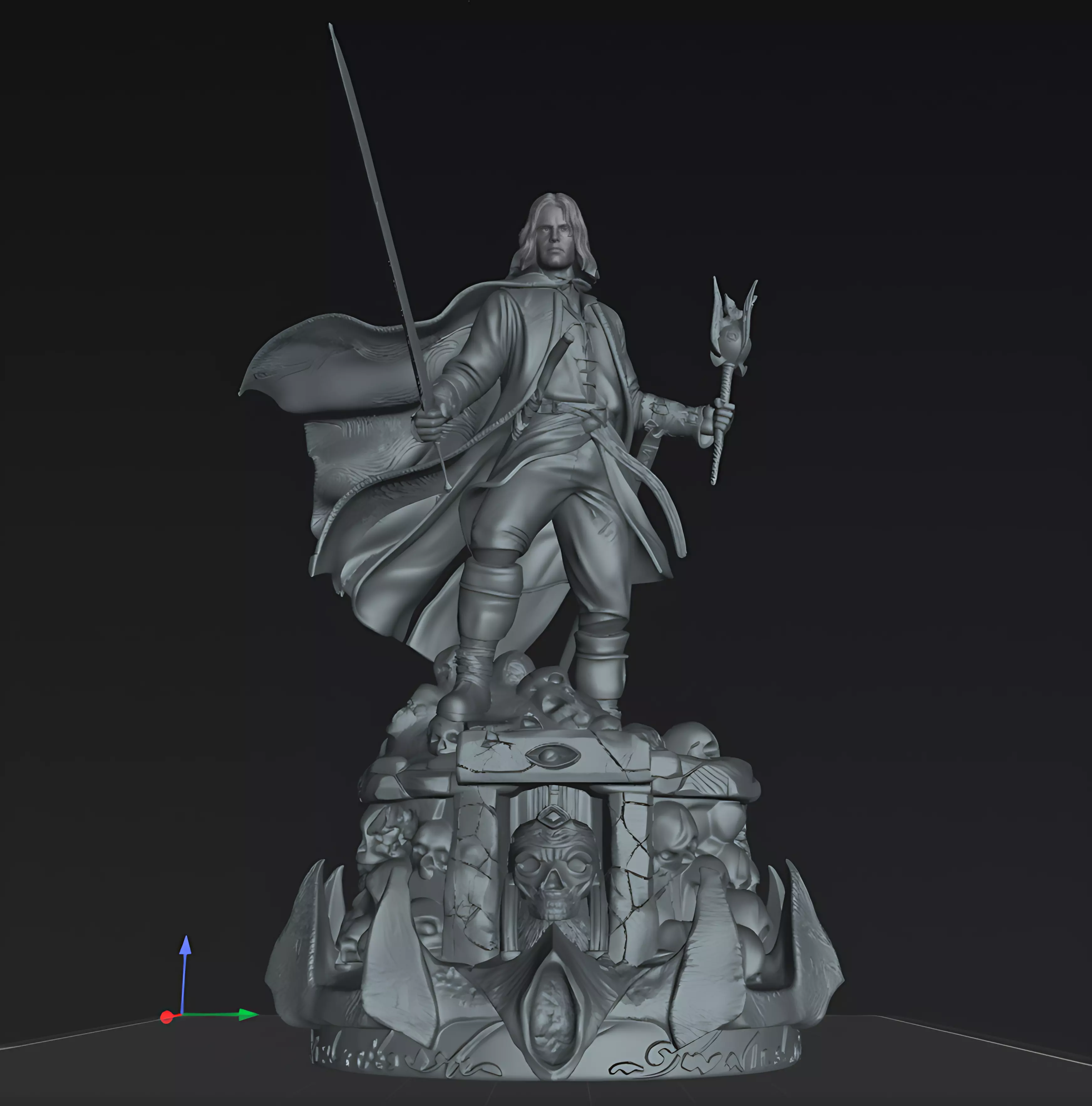 Fantasy Ranger Warrior Sword Statue STL 3D Print Model 3D print model