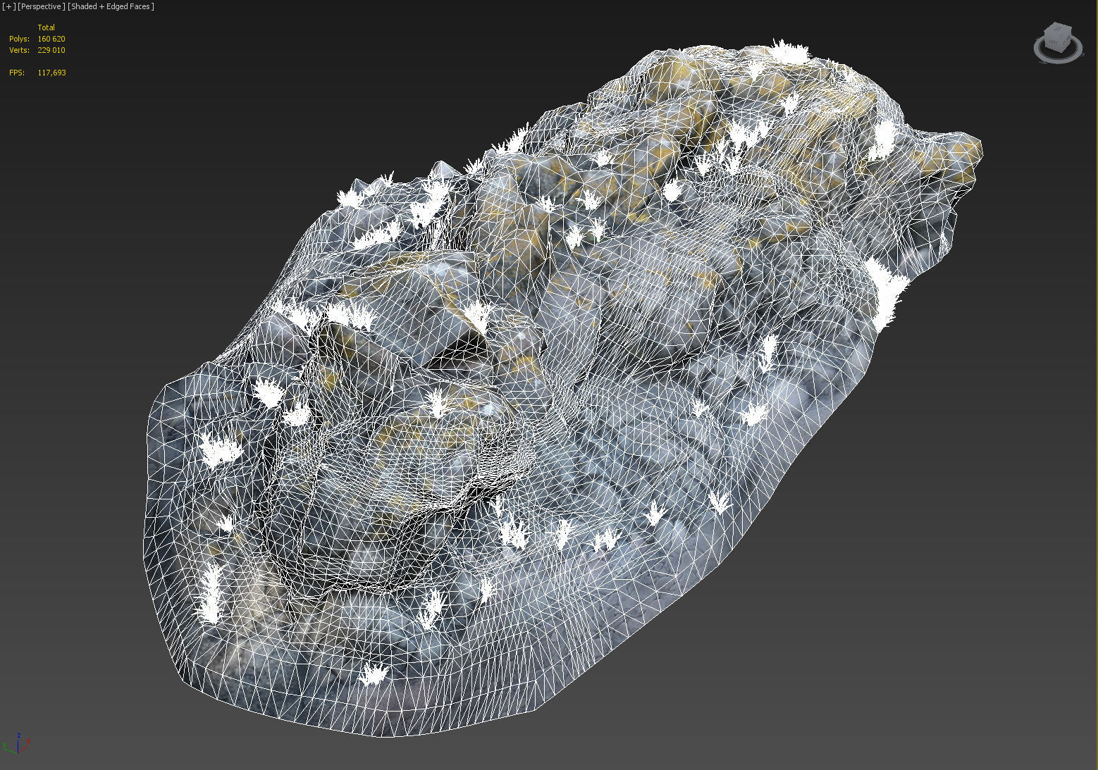 3d scanned stone cliff 001 3D model_4