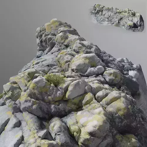 3d scanned stone cliff 001
