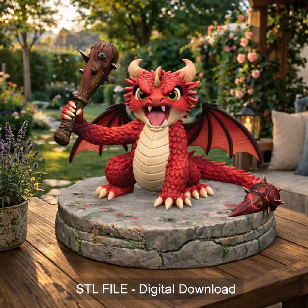 Angry Warrior Dragon STL File for 3D Printing 3D print model