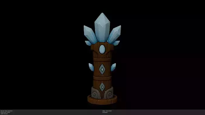 Stylized Crystal Totem Game Ready - AI