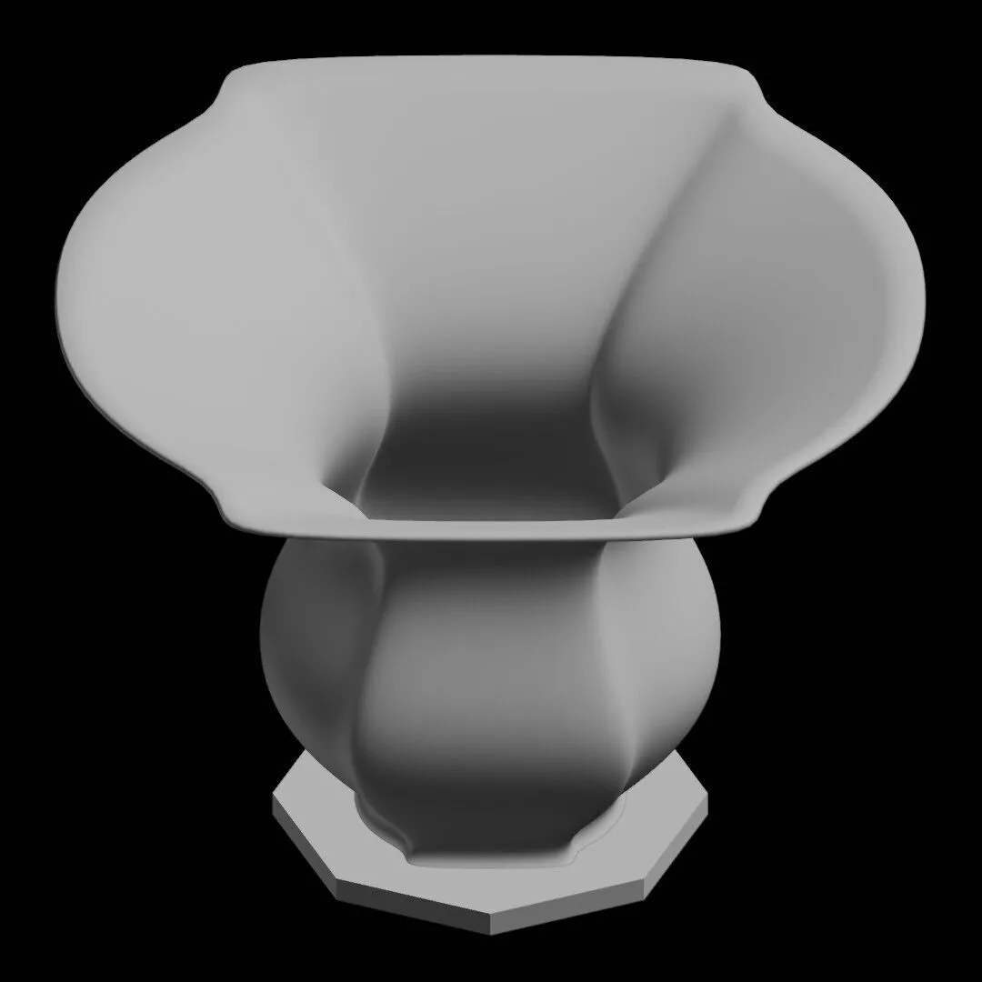 Cartouche Pattern Vase - Shape D6 - STL 3D Print Ready Free 3D print model