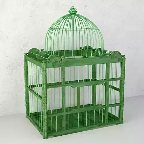 Green Decorative Cage by ZARA HOME 3D model